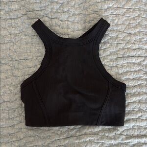 Lululemon Black Ribbed Sports Bra